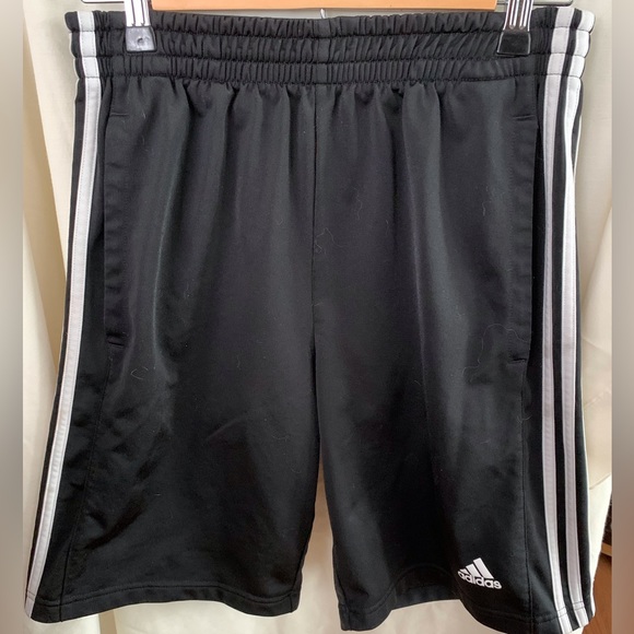 adidas Shorts Adidas Black Nylon Basketball Shorts With White